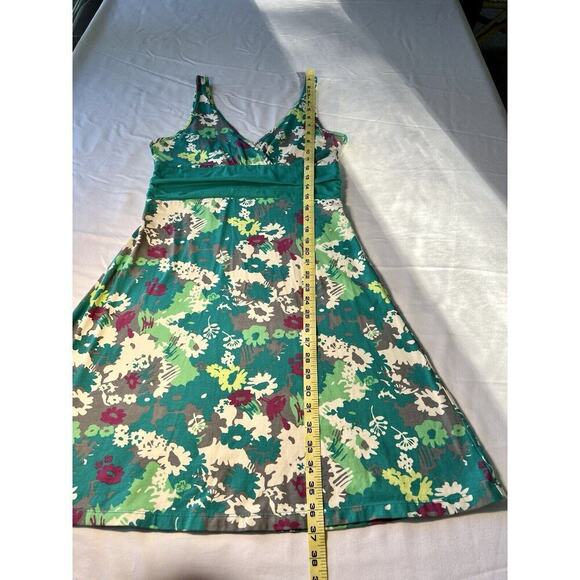 Patagonia® Worn Wear W's Margot Teal Green Floral Stretch Knit Dress SZ MED - Picture 2 of 9